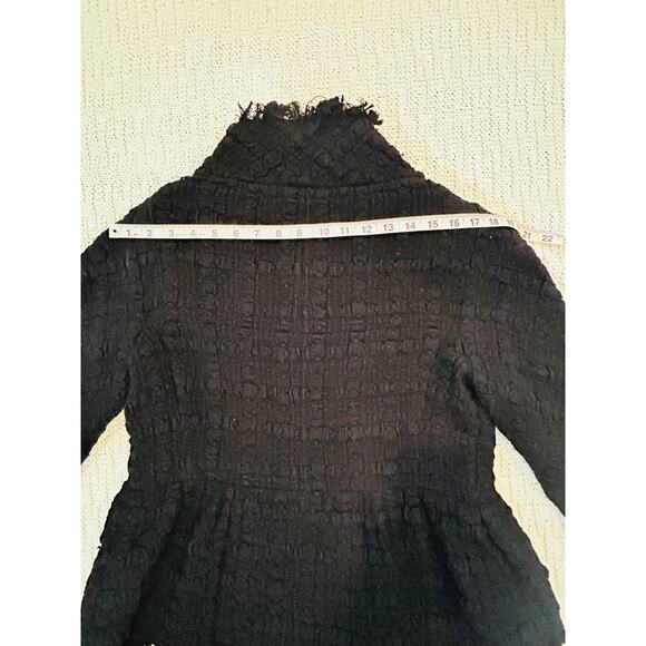 Chanel Square Button Black Tweed Jacket Blazer Skirt Suit FR 44 46 US 8 10 12 14 - Picture 7 of 15